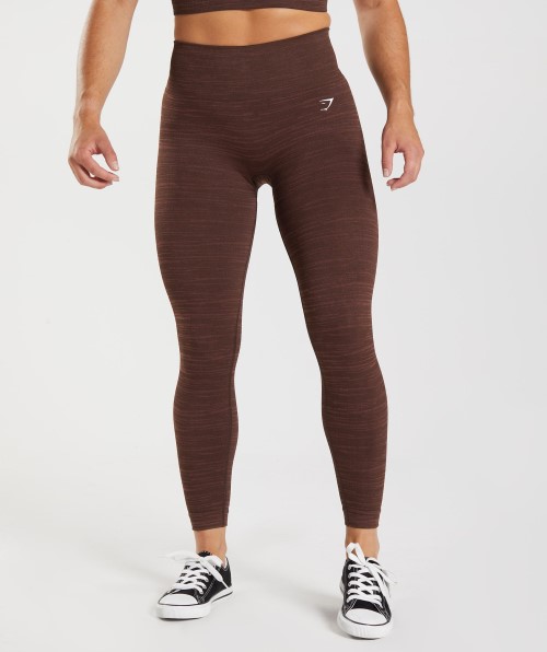 Gymshark Adapt Marl Seamless Leggings VLT-Archive Brown-Brown